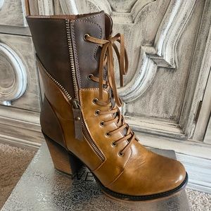 Like New* Brown booties-Women Size 12 (Runs small;fit like size 10)